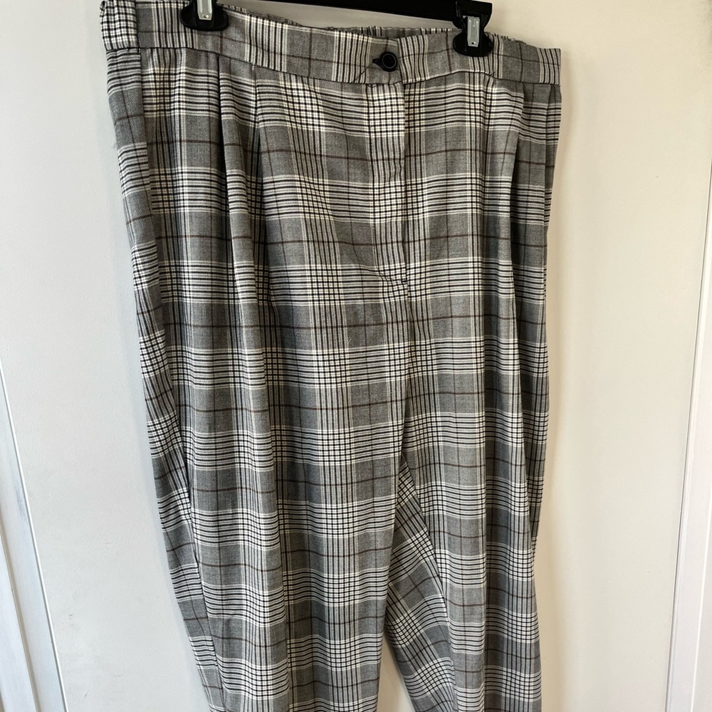 H&M plaid work pants